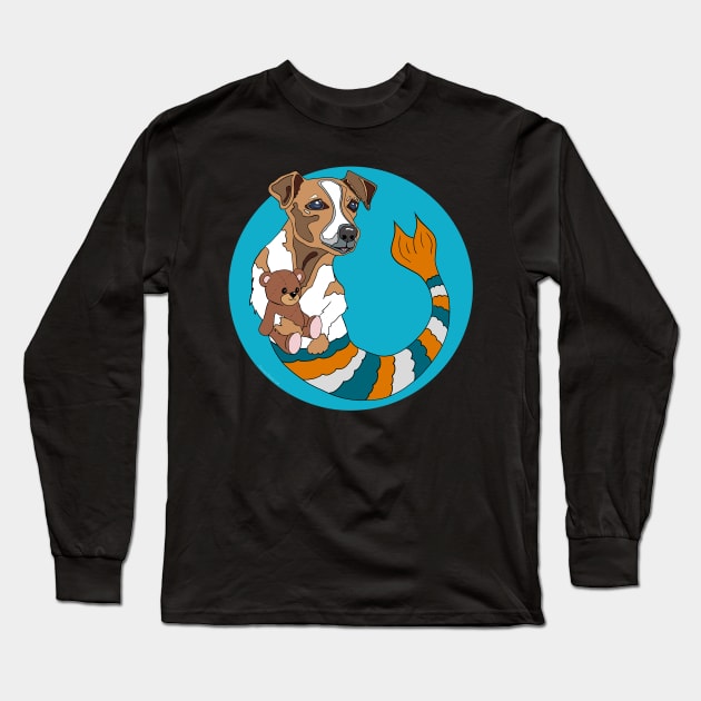 Jessie the Jack Russell Mermutt Long Sleeve T-Shirt by abrushwithhumor